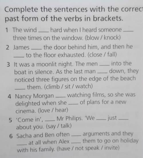 Complete the sentences with the correct past form of the verbs in brackets​