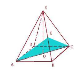 В правильной четырехугольной пирамиде SABCD, все ребра которой равны 1, точка Е – середина ребра SB.