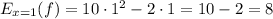 E_{x=1}(f) = 10\cdot 1^2 - 2\cdot 1 = 10 - 2 = 8