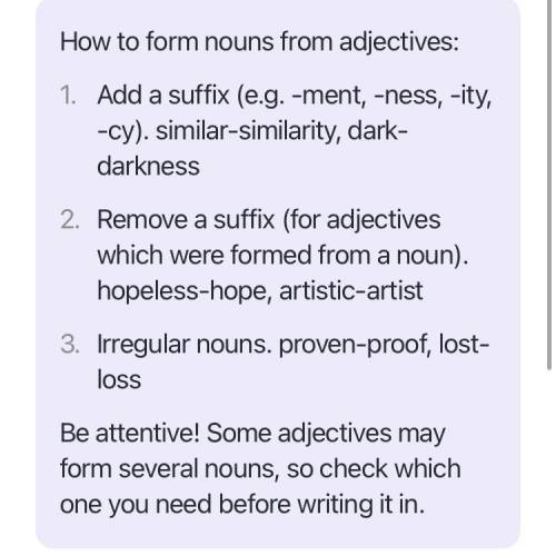 Make nouns out of the adjectives given to complete the sentences 1. Local “residential” are usually