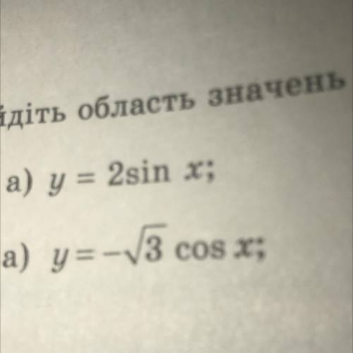 Знайдіть область значень функції