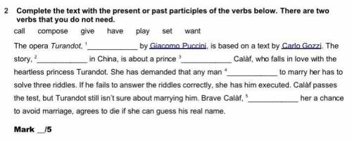 Complate the text with the present or past participle of the verbs below. До ть будь ласочка