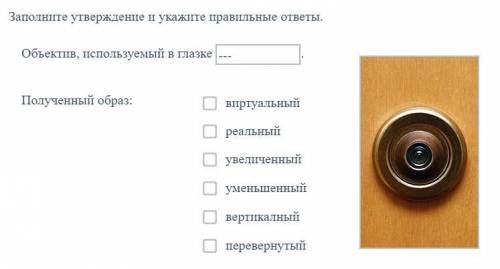 Заполните утверждение и укажите правильные ответы.