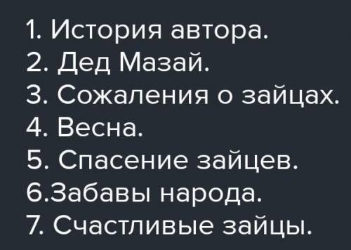 Составь план к проведению н Некрасов дедушка Мазай и зайцы​