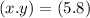 (x.y) = (5.8)