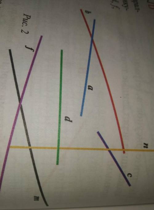 Определите на глаз парал-лельны или перпендику-лярны прямые a, b, c, d, f,m,n​