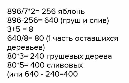 В саду посадили 756 деревьев, яблонь, груш и слив. Яблони - 3/7 всех деревьев. Сколько посадили груш