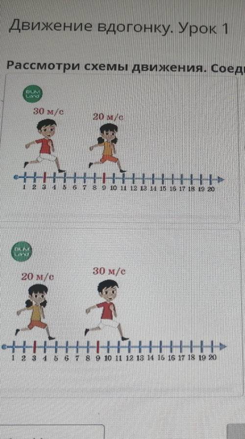 Движение вдогонку. Урок 1 Рассмотри схемы движения. Соедини схемы с соответствующими карточками.(24)