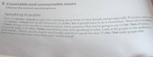 Speaking in public Not (1) many / much people like standing up in front of other people and giving a