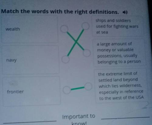 Match the words with the right definitions. ships and soldiersused for fighting warswealthat seaa la