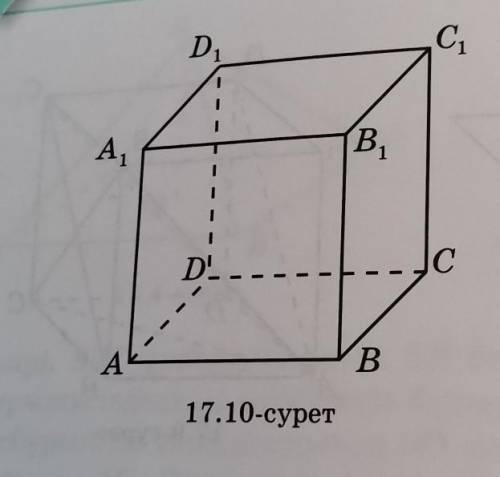 АКубтың көршілес жақтарының арасындағы екіжақты бұрыштар-ды табыңдар (17.10-сурет).​