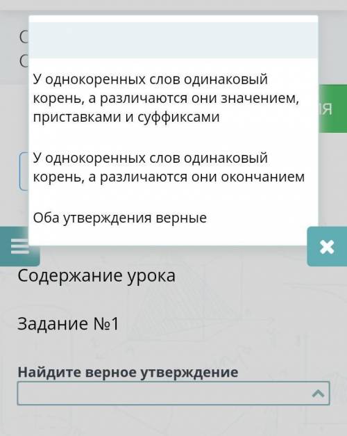 Содержание урока Задание №1Найдите верное утверждениеНазадПроверить