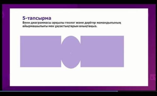 Затем выполните задание: составить диаграмму Венна(сходство и различия в профессии геолога и врача)​