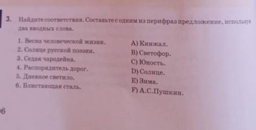 Найдите соответствие Составьте перифраз предложения используя два вводных слова​