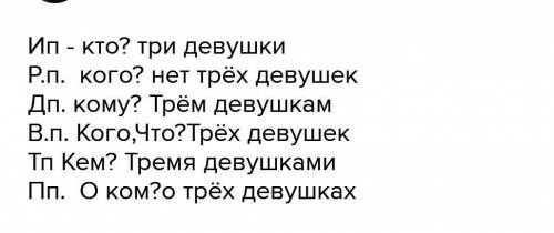 Измените по падежам словосочетание Три девицы.