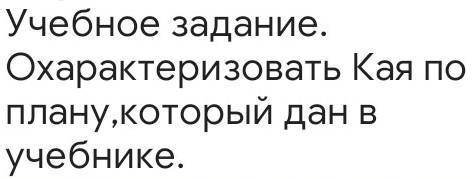 Учебное задание.Охарактеризовать Кая по плану,который дан в