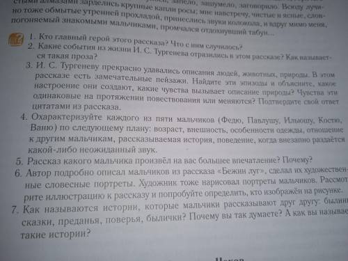 ответьте на вопросы из рассказа Бежин луг надо умоляю.