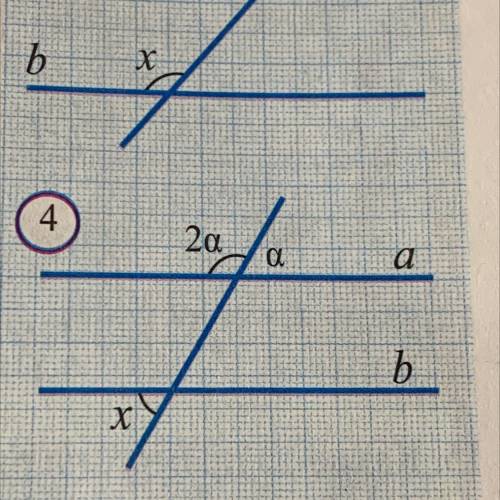 Найдите угол x, если a||b на рисунке 4