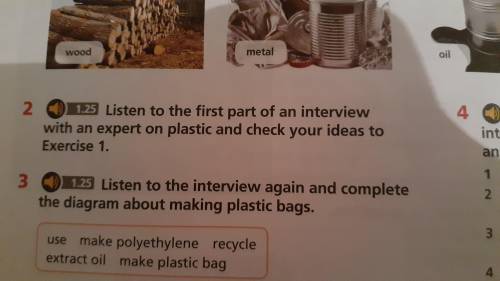 2 1.25 Listen to the first part of an interview with an expert on plastic and check your ideas to Ex