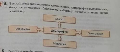 Түсіндірмелі салаластарды қатыстырып , демография ғылымының басқа ғылымдармен байланысу себептері ту