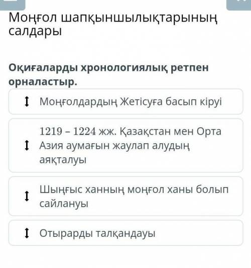 Оқиғаларды хронологиялық ретпен орналастыр ​