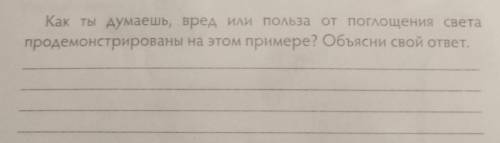 ЕСТЕСТВОЗНАНИЯ Как ты думаешь, вред или польза от поглощения светапродемонстрированы на этом примере