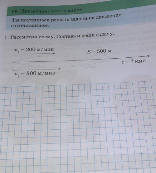 89. Движение с отставанием Ты научишься решать задачи на движениес отставанием.1. Рассмотри схему. С