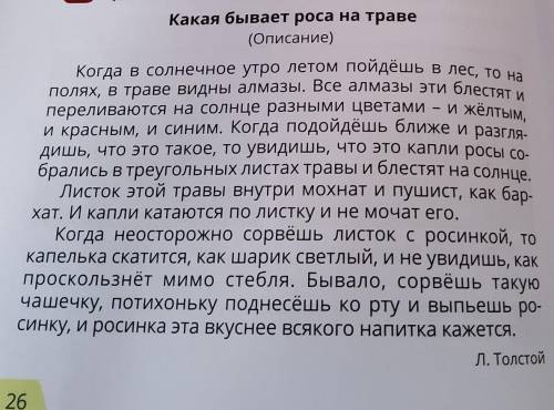 -Как автор называет капли росы? А с чем бы вы сравнили? -При каком условии можно увидеть, что это ка