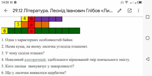 Леонард iванович Глiбов Повесть Лисиця-жалiбниця Кросфорд Это вопросы