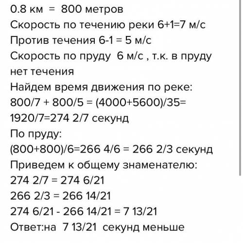 Моторная лодка относительно берега движется по течению со скоростью 6 м/с,а против течения движется