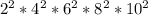 2^{2}*4^{2} *6^{2} *8^{2}*10^{2}