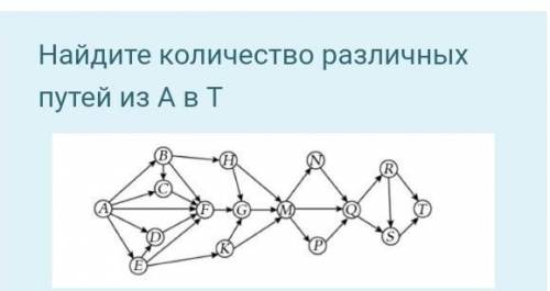 Найдите количество различных путей из a в t​