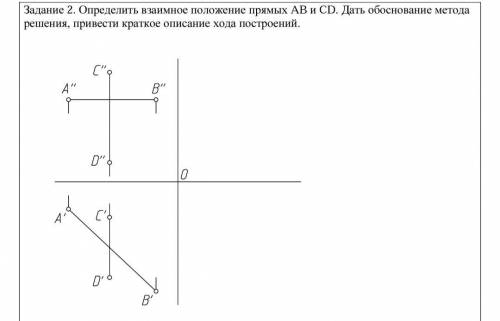 Я Определить взаимное положение прямых AB и CD . Дать обоснование метода решения, привести краткое о