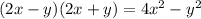 (2x-y)(2x+y)=4x^2-y^2