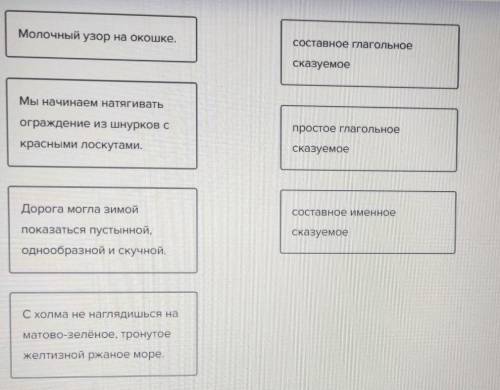 Найдите грамматическую основу в предложениях точках Установите соответствие между предложением и тип