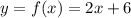 y=f(x)=2x+6