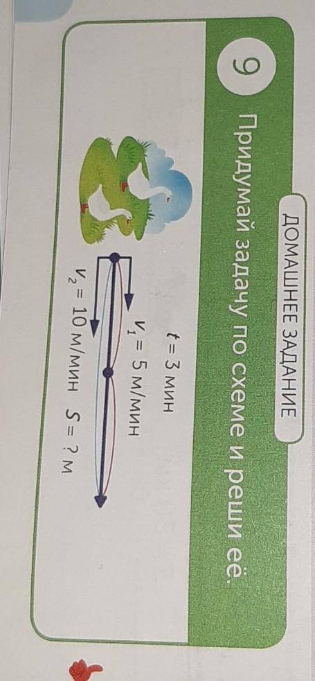 ДОМАШНЕЕ ЗАДАНИЕ 9 Придумай задачу по схеме и реши её. Реши тремя из них арифмитические а 1 из них а