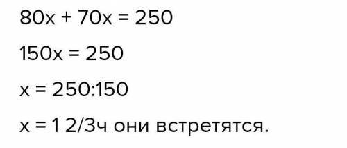 Из двух населённых пунктов, расстояние между, которыми 250 км, навстречу друг друга одновременно вые