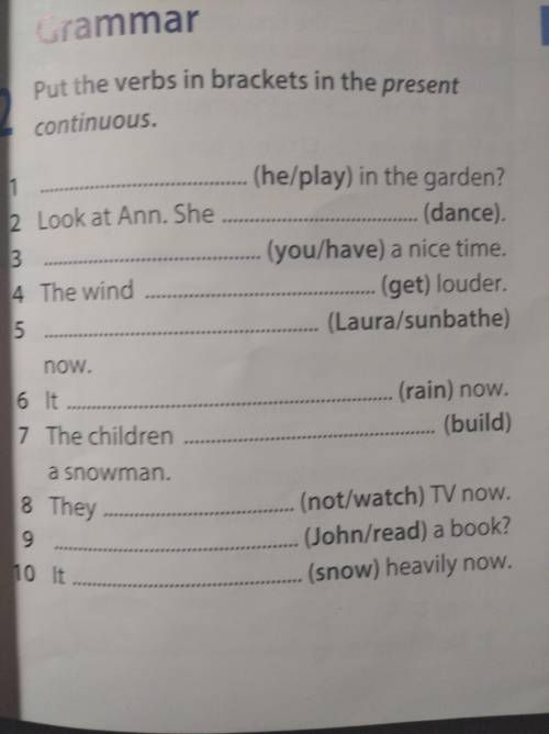 Put the verbs in the present continuous.