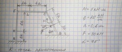 МЕХАНИКА Определить реакции связей в т. А, В, С. На верти-кальных уч-х РРН направлена справа-налево,