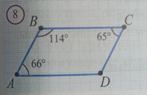 Какие стороны параллельны у четырехугольникана рисунке 8? если можно с объяснением)​