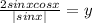 \frac{2sinxcosx}{|sinx|}=y