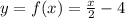 y=f(x)=\frac{x}{2}-4