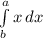 \int\limits^a_b {x} \, dx