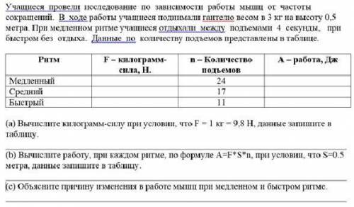 Учащиеся провели исследование по зависимости работы мышц от частоты сокращений. В ходе работы учащие