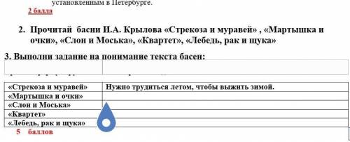 Стрекоза и муравей» Нужно трудиться летом, чтобы выжить зимой. «Мартышка и очки» «Слон и Моська» «Кв