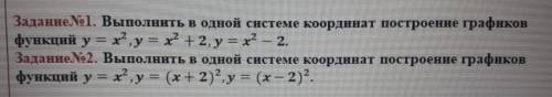 Выполнить в одной системе координат постройте графики функций