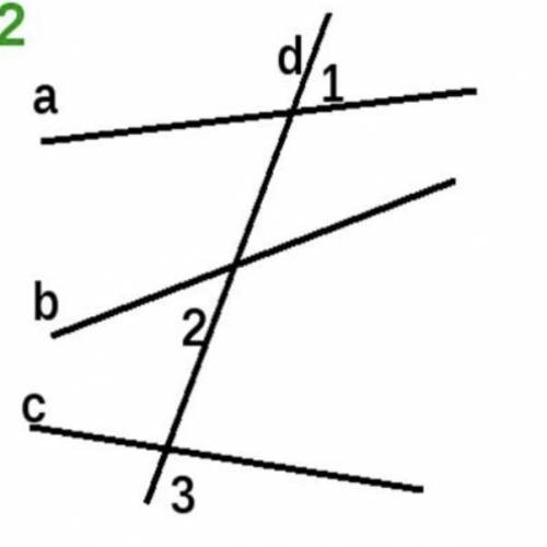 Дано: a, b, c, d, угол 1 = угол 2 = 112 градусов угол 3 = 68 градусов Доказать: а | | b, a | | c, b