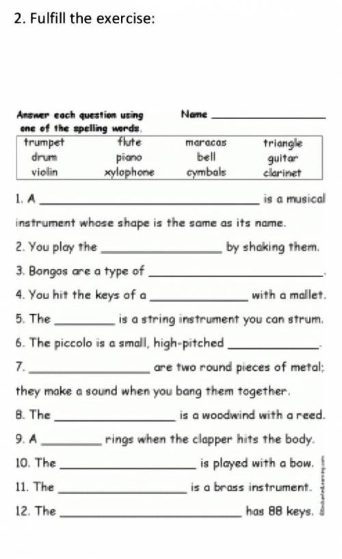 Answer each question using ene of the spelling words ​