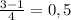 \frac{3-1}{4} =0,5